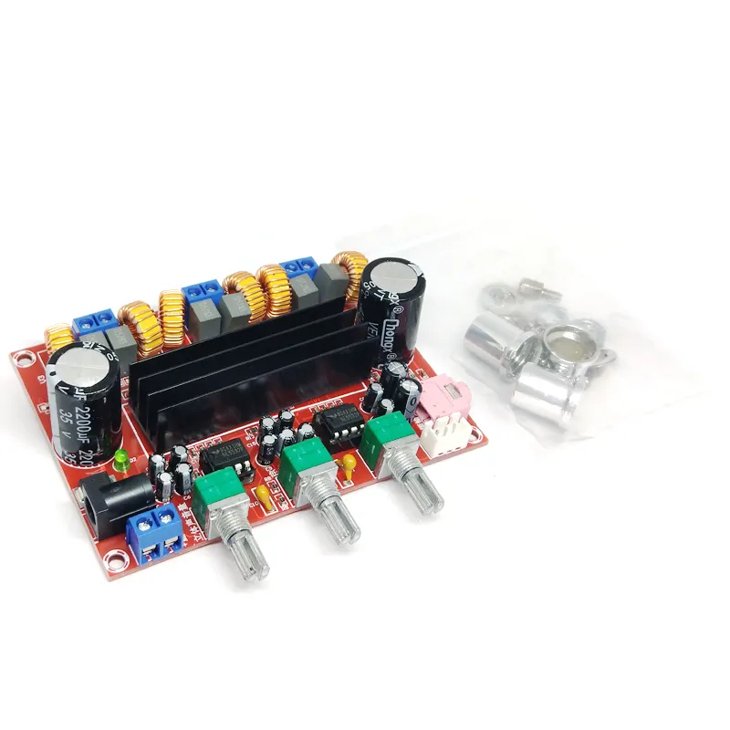 Placa de amplificador de potência digital do canal XH-M139 2.1 12v-24v tensão larga TPA3116D2 2*50W 100W Chip Original