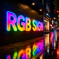 Panneau LED RGB résistant aux intempéries avec télécommande, alimentation CA, signalétique publicitaire pour usage extérieur