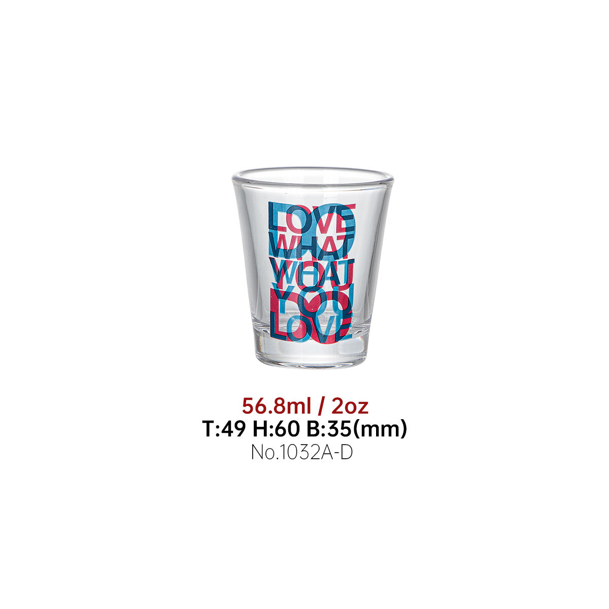 CLear Custom Print 2oz Mini Shot Glass