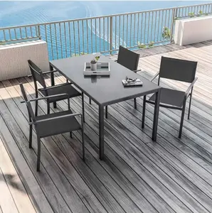 JSL leisure the cheapest Modern Outdoor Patio Dining Set 7-piece Textilenes KD Structure With Steel Table Furniture