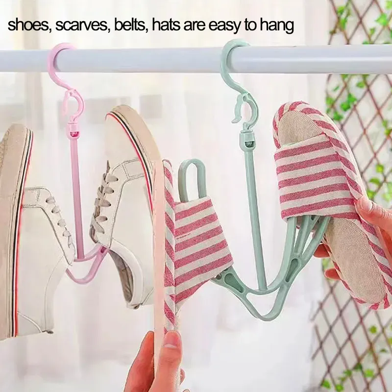 Fashion Simple Portable Double Hook Drying Windproof Multifunctional Household Plastic Shoe Hanger