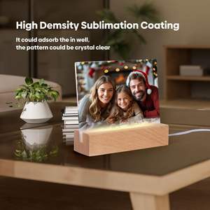 Base de cadre photo en verre trempé LED personnalisée, vente en gros d'usine, pour sublimation, décoration intérieure, tailles 6x6 pouces et 6x8 pouces - Product Image 4