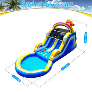 Çift şeritli şişme su kaydırağı PVC su kaydırağı kuru ıslak şişme slayt büyük sıçrama havuzu ve tırmanma ile - Product Image 2