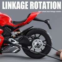 1:9 Échelle V4S Modèle Pullback Enfants Moulé Sous Pression En Métal Simulation Moto Volant Avant Décorer Jouet