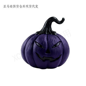 Statue de citrouille en résine personnalisée noire, orange, violette, verte, décoration d'Halloween <span class=keywords><strong>Jack</strong></span>-O'-Lantern pour la maison, fête, artisanat, ornement - Product Image 2