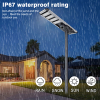 Aluminium 150W-300W lampu jalan Panel surya, kontrol jarak jauh Sensor Radar semua dalam satu tahan air IP67 LED, desain luar ruangan baru