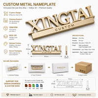 Placa de Identificación Personalizada de Lujo con Letras en Relieve 3D, Aleación de Zinc, Acabado Mate Dorado, Sigma Meme, para Ropa, Logotipo Metálico Personalizado