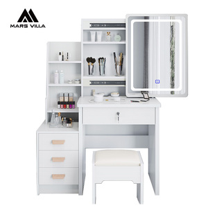 Table <span class=keywords><strong>de</strong></span> maquillage moderne avec miroir et <span class=keywords><strong>chaise</strong></span> pour la décoration et le maquillage - Product Image 1