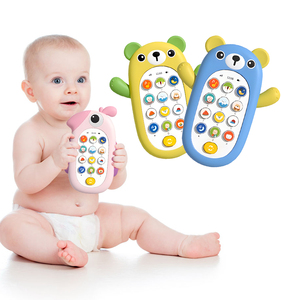 Jouet de téléphone en silicone <span class=keywords><strong>pour</strong></span> bébé, 6 motifs de dessins animés, 13 touches, 3 modes, mode veille, 15 <span class=keywords><strong>chansons</strong></span> apaisantes, cadeau éducatif précoce - Product Image 1