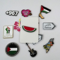 Épinglette en métal tendance avec symbole national palestinien gravé sur mesure, finition émail doux, transfrontalier, pour autocollant de téléphone, Journée nationale