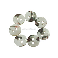 Kancing Mutiara Cangkang Bermotif Bunga Ucharmd 2 Lubang Model Shank, Manik-Manik Bulat Pipih Poles, Kancing Cangkang Putih untuk Pakaian