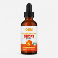 Complément alimentaire liquide multivitaminé naturel à marque privée, végétalien, sans OGM, pour la mémoire, le sommeil et le soutien immunitaire, 2 fl oz pour adultes