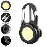 Lampu Kerja Mini LED Senter Saku Portabel USB Pengisian Lampu Kunci Berkemah Luar Ruangan Mendaki Cahaya COB
