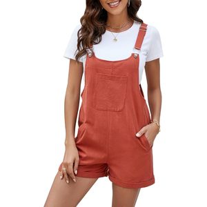 Salopette Courte Femme d'Été Décontractée en Coton et Lin, Bretelles Réglables, avec Poches, Respirante, Coupe Ample - Product Image 1