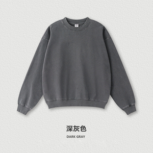 Men's Unisex Oversized Hooded Button Sweatshirt 345G Fleece <b>Light</b> Gray Casual Knitted Solid Color Autumn Wear 3D Embossed - Product Image 2