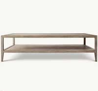Table basse rectangulaire mobile en chêne naturel, style américain Dynastie Sasanienne, pour salon moderne français, villa et hôtel