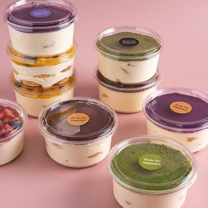 Boîte à tiramisu, emballage jetable pour gâteau, contenant rond pour mousse et dessert avec couvercle, pour gâteaux et pâtisseries - Product Image 2