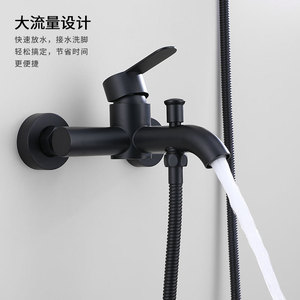 OEN Bathtub Tri Sprayer Set 304 Stainless Steel Single Handle Hot Cold Mixer Shower Terminal Soft Spray Rectangle Shape - Product Image 2