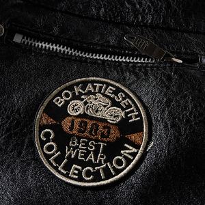 جاكيت رجالي شتوي من الجلد الصناعي عالي الجودة بتصميم مخصص مضاد للماء مناسب للدراجات النارية - Product Image 5