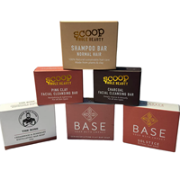 Savon en barre de soin personnel en papier kraft brun imperméable personnalisé en gros avec estampage à chaud doré, gaufrage UV et fermeture magnétique