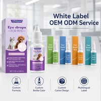 Nettoyant pour les yeux des animaux Zourunan 20ml, gouttes naturelles à base de plantes pour chiens et chats, éliminateur de taches de larmes, hygiène quotidienne, vente en gros, OEM, étiquette privée