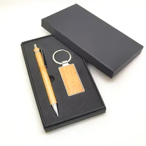 Office Gift Set Promotional New Year Christmas Girls Gift Box Original Executive Quran Wood Keychain Pen Gifts Sets For Women