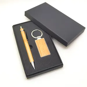 Kantoor Cadeau Set Promotie Nieuwjaar Kerst Meisjes Geschenkdoos Originele Executive Quran Hout Sleutelhanger Pen Geschenken Sets Voor Vrouwen