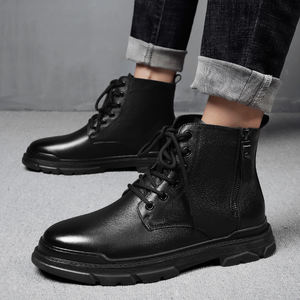 Bottes de cheville en cuir de vache véritable pour hommes-Automne/Hiver Peluche chaude-30 degrés par temps froid - Product Image 4