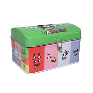 Boîte de rangement rectangulaire en fer blanc mat, hermétique, à thème monstre, avec couvercle à vis, pour petits accessoires, articles pour enfants, mini-cadeaux - Product Image 1