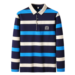 <strong>Customized</strong> logo 2025 New autumn embroidery <strong>Paul</strong> business casual men's POLO shirt long sleeve lapel contrast stripe design - Product Image 4