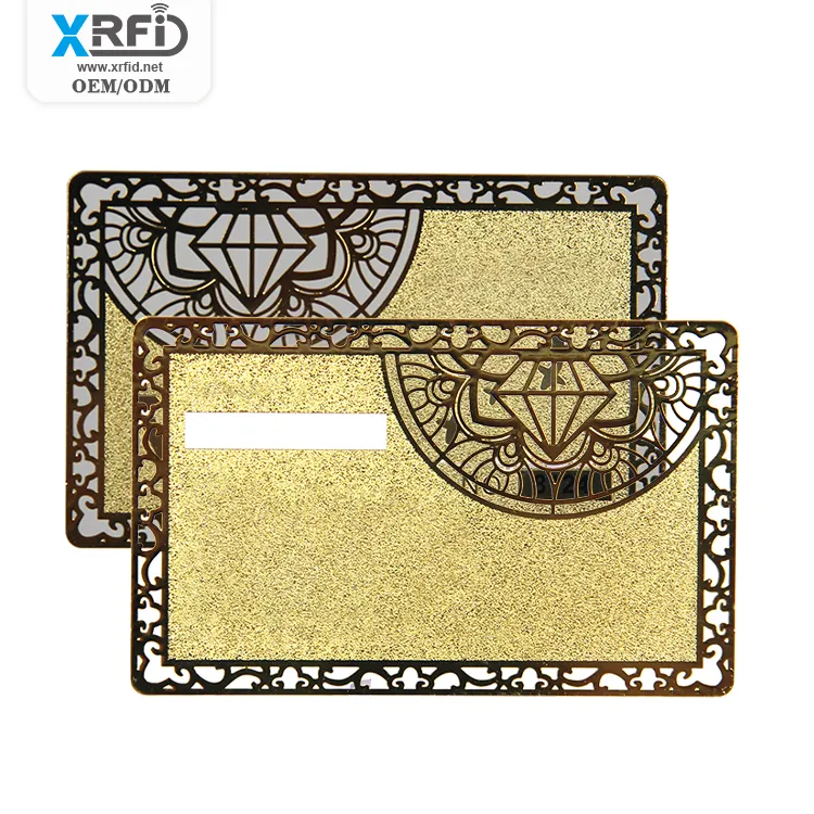 Nuovo arrivo rfid oro rosa nfc chip nero carte in bianco smart business card stampa metallo card