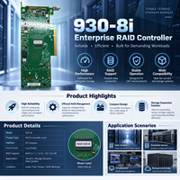 Carte contrôleur HBA LSI 9300 8i 12 Gb/s PCIe 3.0 X8 pour l'extension de stockage serveur