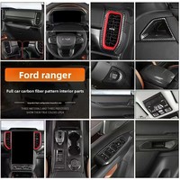 Kit de garnitures intérieures complètes à motif fibre de carbone pour Ford Ranger T9 2023-2026 Wildtrak Raptor Pickup LHD RHD – Housses décoratives intérieures