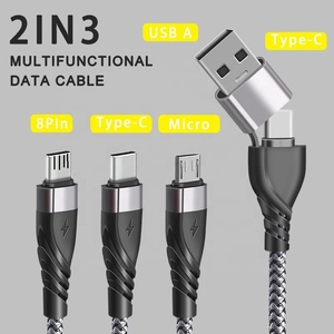<span class=keywords><strong>Cavo</strong></span> di <span class=keywords><strong>Ricarica</strong></span> Premium 5 in 1 in Nylon Intrecciato da 1,2m con USB Tipo C, Lightning e Micro USB per <span class=keywords><strong>Apple</strong></span> iPhone e Tablet Android - Product Image 2