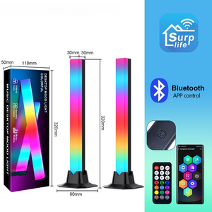 2 Pack 5V USB Powered LED Pickup <strong>Lights</strong> APP Controlled Music Rhythm Activated <strong>Gaming</strong> Desktop Ambient <strong>Lights</strong> with ABS White <strong>Shade</strong> - Product Image 5