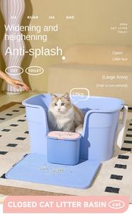 Beliebte große Raum Luxus halb geschlossene Haustier Katze Katzen toilette Kunststoff Katzen toilette mit Katzenstreu Schaufel - Product Image 5
