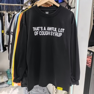 Sudadera con Capucha Personalizada OEM con Estampado Gráfico de Ángel para Hombre, Sudadera Térmica con la Frase 'That's a Awful Lot <span class=keywords><strong>of</strong></span> Cough Syrup' - Product Image 5