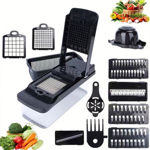 Efficient Manual Stainless Steel 14-Piece All-In-One Durable <b>Vegetable</b> Slicer Dicer Multi-functional Professional Kitchen Food - Product Image 3