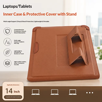 Meilleures ventes : Housse multifonctionnelle 3-en-1 pour ordinateur portable, tapis de bureau et tapis de souris, en cuir PU, pour ordinateurs portables de 12 à 16 pouces, avec support