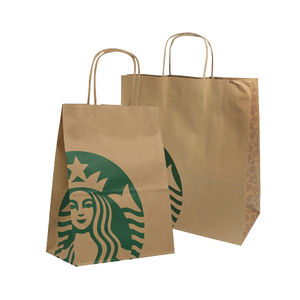 blanco de fondo cuadrado de comida rápida de embalaje de <span class=keywords><strong>mango</strong></span> retorcido kraft pizza sacar bolsas de papel para alimentos - Product Image 3