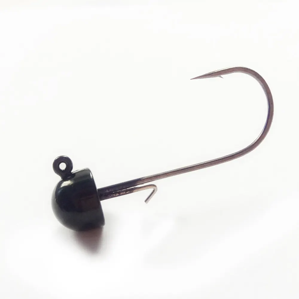 Crochets de tête en tungstène noir, plate-forme, en forme de demi-lune, 1/10oz 1/8oz, 1/6 oz, 08C-081