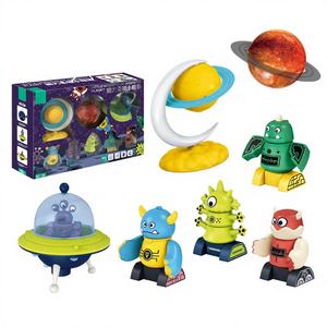 Figuras de Acción Magnéticas Educativas SAMLOK, Planetas, UFO, Monstruos, Bloques de Construcción a Escala 1:32 para Niños de 5 a 7 Años, Tema Robots, 5 Piezas - Product Image 1