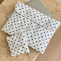 Sac d'ordinateur portable personnalisé en forme de cœur à pois Quilting Cotton 13-14 pouces Notebook Tablet Pouch Business Office Portfolio Bag