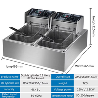 Friteuse Commerciale Électrique Double Cylindre en Acier Inoxydable 12L pour Frites – Modèle Commercial Très Vendu
