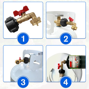 Adaptateur QCC1 en laiton pour le remplissage de bouteilles de propane d'extérieur en Amérique du Nord avec robinet à bille pour réchauds de camping - Product Image 4