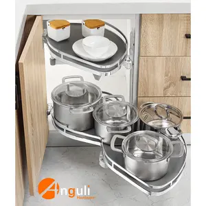 Anguli-cesta de almacenamiento extraíble para puerta de armario de cocina, bandeja de esquina, persiana oscilante, esquina mágica