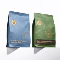 Sachet de café en film polyester imprimé coloré avec valve, refermable à fermeture éclair, pochette verticale pour la vente en gros et au détail