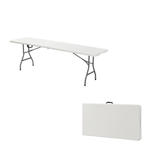 <span class=keywords><strong>Table</strong></span> pliante longue en plastique robuste de <span class=keywords><strong>8</strong></span> pieds pour 12 <span class=keywords><strong>personnes</strong></span>, idéale pour les mariages, banquets, fêtes et événements – Prix de gros - Product Image 5