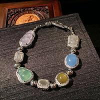 Bijoux de mode élégants de haute qualité pour femmes, bagues, colliers et bracelets en cristal scintillant de couleur pastel pour mariage