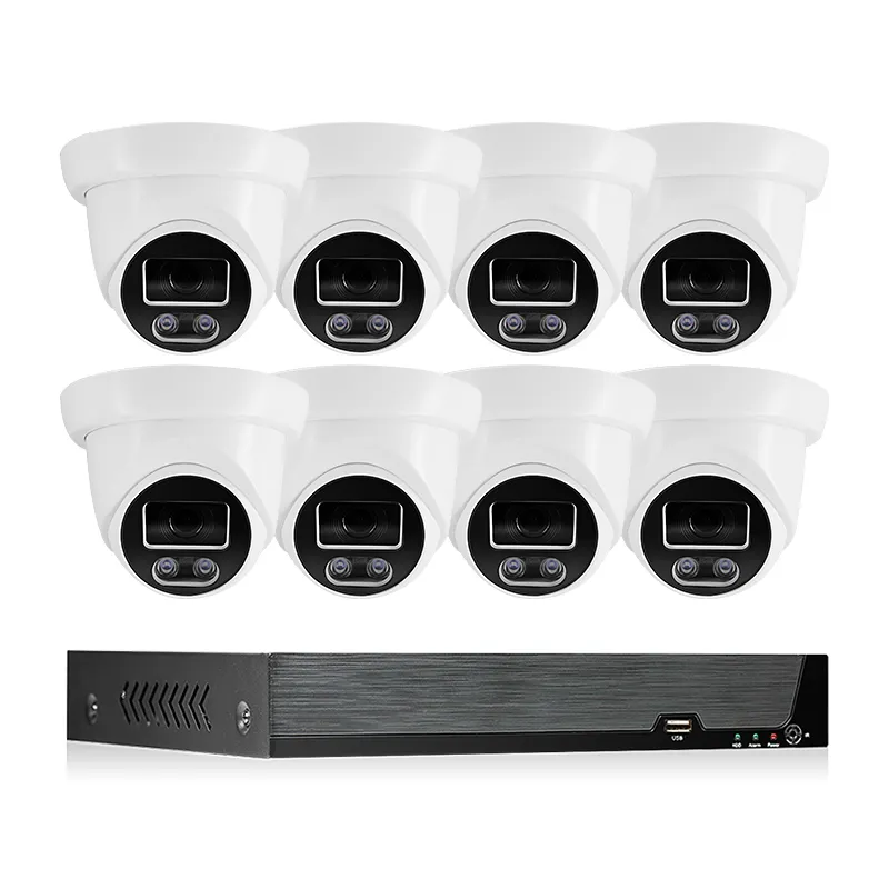 Ensemble caméra de vidéosurveillance de sécurité intérieure/extérieure 3MP 8ch ip cctv avec caméra ip de vision nocturne avec POE de camera cctv système de sécurité nvr